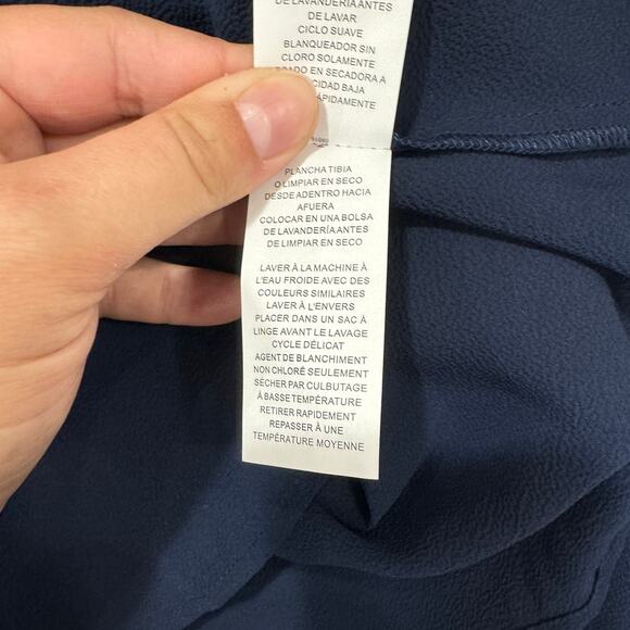 Michael Kors Navy Blue Womens Size Small Cold Shoulder Keyhole Gold Accent - Picture 8 of 10